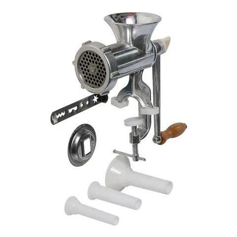 Moedor de Carne N 10 + Jogo de Funil para Fazer Linguiça