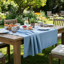 Ver imagem 3 de Toalha de Mesa Viena 8 Lugares Algodão 1,40 x 2,50 m Azul Santa Sofia