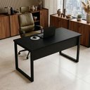 Ver imagem 1 de Mesa para Escritório Escrivaninha Industrial MDF 140cm Preto F5 Office