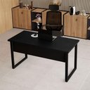 Ver imagem 3 de Mesa para Escritório Escrivaninha Industrial MDF 140cm Preto F5 Office
