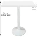 Ver imagem 2 de Mesa Zeta Ferro Branco 75 Cm (alt) Disco Redondo Tampo Mdp Quadrado 80 Cm (larg) X 2,50 Cm Alt