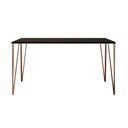 Ver imagem 3 de Mesa de Jantar Elen 140x80cm Tampo Preto com Base Cobre Preto