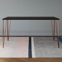 Ver imagem 4 de Mesa de Jantar Elen 140x80cm Tampo Preto com Base Cobre Preto