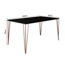 Ver imagem 2 de Mesa de Jantar Elen 140x80cm Tampo Preto com Base Cobre Preto