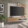 Home Suspenso Ipameri 1.8 Ripado com Luminária e Prateleira para TV 65 Polegadas Freijó/ Off White - - 2
