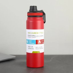 Garrafa Térmica Inox 800ml com Tampa:vermelho - 2