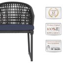 Ver imagem 3 de 3 Cadeira Noronha Aluminio Micro Pintura Preta, Tr. Telinha Corda Nautica Preta, Estofado - Azul