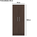 Ver imagem 7 de Armário Multiuso 2 Portas 4 Prateleiras 128 cm Ballena Café Touch