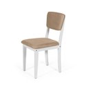 Ver imagem 5 de Mesa de Jantar Redonda Gabi Branca com 4 Cadeiras Estofadas Ella Branco/marrom Claro