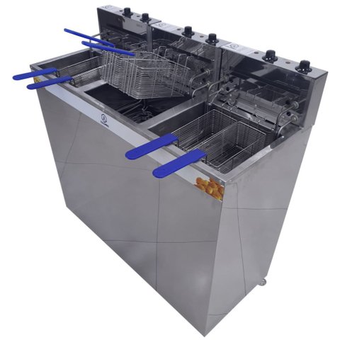 Fritadeira Elétrica Profissional Água e Óleo 8kw Cuba 54L 220v