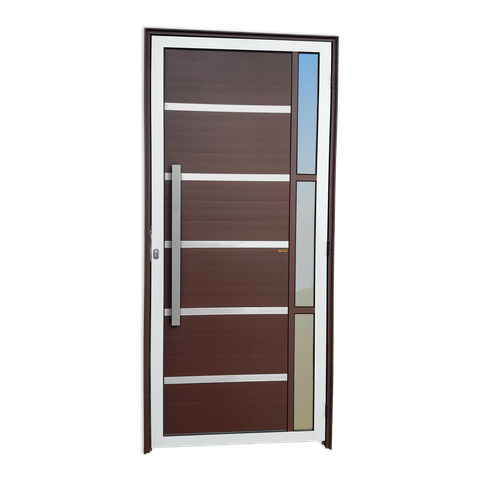 Porta Alumínio Lambril Miraggio c/Puxador e.Mix Corten 90 Brimak