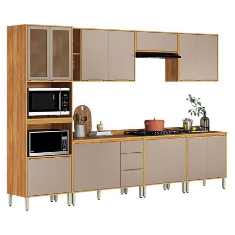 Cozinha Modulada Plena 7 Peças Cinamon Nude Prime Tx - Demóbile