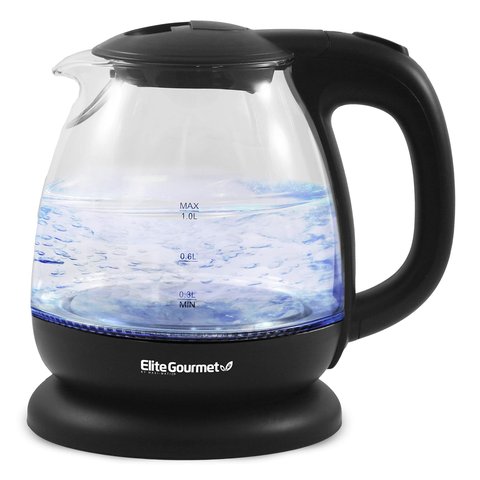 Elite Gourmet Ekt1001b Chaleira Elétrica de Vidro 1l Preto Grafite