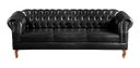 Ver imagem 2 de Conjunto Sofá 3 Lugares E Poltrona Dom Pedro Chesterfield Capitonê - Couríssimo Preto