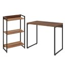 Ver imagem 1 de Kit Para Escritório Estante Areta 3 Prateleiras Mesa Industrial Aspen 90cm C01 Nogal - Lyam Decor