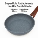 Ver imagem 5 de Frigideira Antiaderente Cerâmica 24cm Cinza Cabo Soft Touch