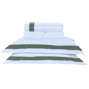 Roupa de Cama Casal Queen Laisa 400 Fios Egípcio 100% Algodão 04 Peças - Verde