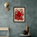 Ver imagem 2 de Quadro Casa de Praia- Polvo Vermelho 45x34cm - com Vidro:madeira Branca