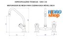 Ver imagem 2 de Misturador de Mesa para Cozinha Bica Móvel Deca - 1256c50