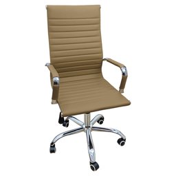 Kit 3 Cadeiras Eames Esteirinha Presidente Escritório Alta Bege - 2