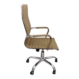 Kit 3 Cadeiras Eames Esteirinha Presidente Escritório Alta Bege - 4