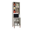 Ver imagem 2 de Paneleiro para Cozinha com Nicho Microondas 60 X 214 Cm New Mdp Legno Nogueira - Clicklar