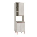 Ver imagem 1 de Paneleiro para Cozinha com Nicho Microondas 60 X 214 Cm New Mdp Legno Nogueira - Clicklar