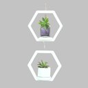 Ver imagem 1 de Suporte de Plantas Hexagonal Duplo Pequeno Branco Ice