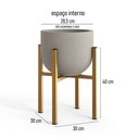 Ver imagem 7 de Suporte em Metal para Vaso de Plantas Legs Cachepot 40cm Desmontável Dourado