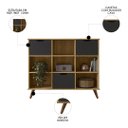 Ver imagem 3 de Nicho Organizador Retrô 3 Gavetas Freijó/preto - Qmovi