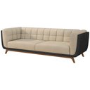 Ver imagem 7 de Sofá 2 Lugares 180cm Coin Pu Preto | Bouclé Suave Off White - Sallar Home