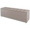 Kit Cabeceira e Baú Cama Box Queen Size Grace 160cm Suede Bege - Desk Design - 6