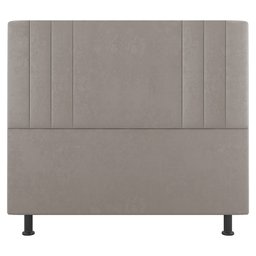 Kit Cabeceira e Baú Cama Box Queen Size Grace 160cm Suede Bege - Desk Design - 5