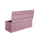 Ver imagem 3 de Calçadeira Baú Recamier Estofada Cama de Solteiro 90cm Argentina Suede Rosa Bebe- Mabe Magazine