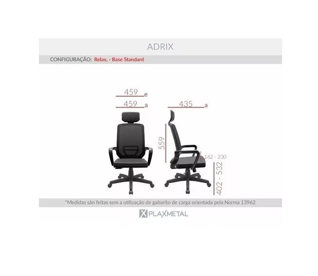 Cadeira Escritório Adrix Presidente Ergonômica Mecanismo Relax - 1333 - 4