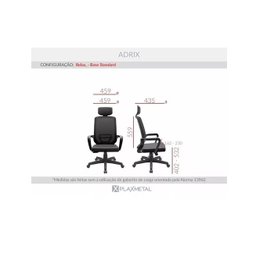 Cadeira Escritório Adrix Presidente Ergonômica Mecanismo Relax - 1333 - 4