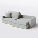 Ver imagem 1 de Sofá Cama Bélgica Retrátil e Reclinável 2,30m em Linho Diamond Premium Cinza Claro - Home Mobily