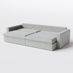 Sofá Cama Bélgica Retrátil e Reclinável 2,30m em Linho Diamond Premium Cinza Claro - Home Mobily - 6
