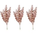 Ver imagem 1 de Jogo 3 Galhos Pick Natal Multi Folhas Rosê Gold Fosco 28cm - Magizi
