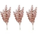 Ver imagem 1 de Jogo 3 Galhos Pick Natal Multi Folhas Rosê Gold Fosco 28cm - Magizi