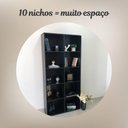 Ver imagem 5 de Estante para Livros com 10 Nichos Clean Preto Artany