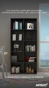 Ver imagem 2 de Estante para Livros com 10 Nichos Clean Preto Artany