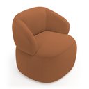 Ver imagem 7 de Kit 02 Poltronas Giratória e 01 Sofá Orgânico Glee 02 Lugares 140cm Bouclê Terracota - Desk Design