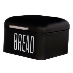 Porta Pão de Aço Metal Retrô - 20cm Preto