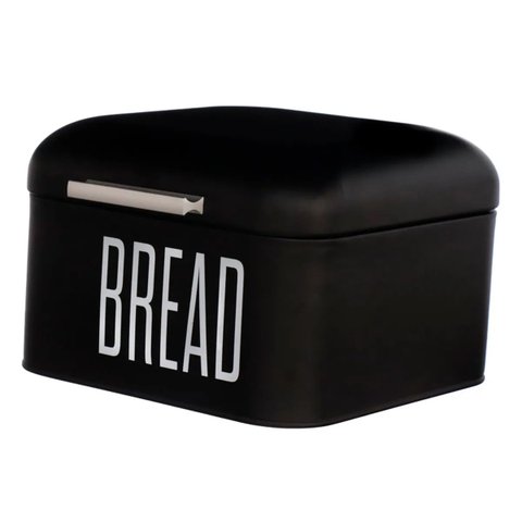 Porta Pão de Aço Metal Retrô - 20cm Preto
