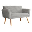 Ver imagem 1 de Sofá Namoradeira 02 Lugares Isabela Linho Cores - DS Estofados - Bege