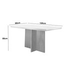 Ver imagem 3 de Mesa Sala de Jantar Olimpia 120cm Em MDF e Vidro Com Canto Copo