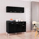 Ver imagem 4 de Balcão de Cozinha com Tampo e Armário Aéreo 120 Cm Preto – Poquema