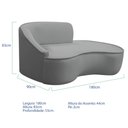Ver imagem 7 de Kit Divã Recamier Orgânico Marrocos 180cm Lado Direito e 1 Poltronas Amore Bouclé Cinza