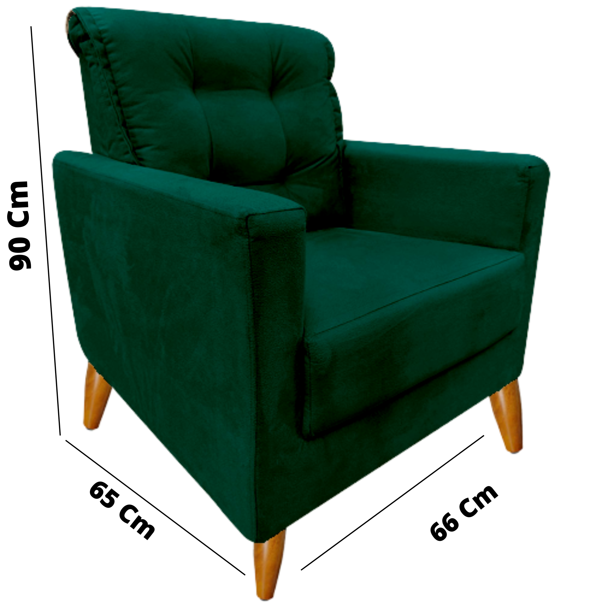 Kit 2 Poltronas Decorativas TLL MMS Decor - Verde - 3